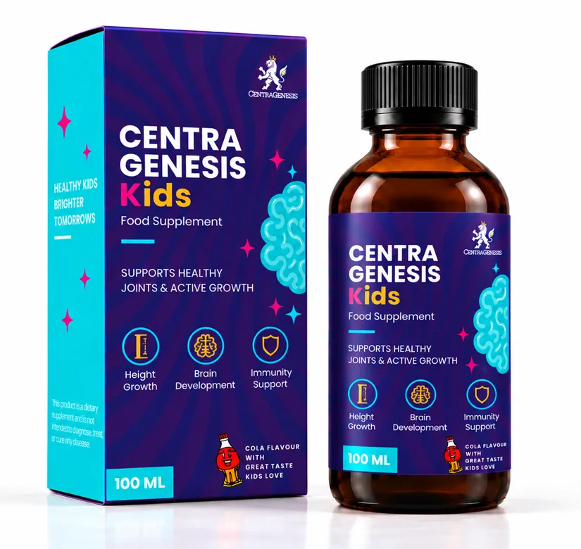Centra Genesis Kids box and 100 mL bottle